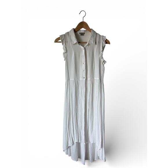 Anthropologie Yolanda Ivory Pleated Tunic Sleeveless Button Up Blouse Women's XS - Picture 10 of 10